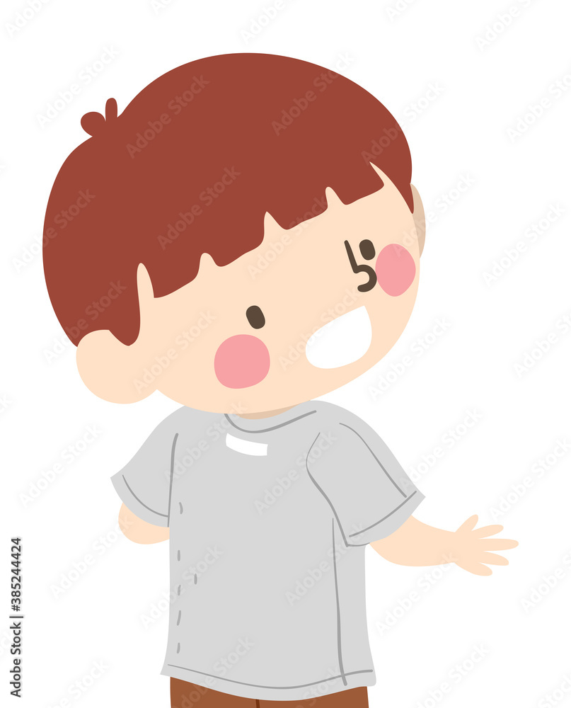 Kid Boy Wear Shirt On Backwards Illustration Kid Boy Wear Shirt On Backwards Illustration