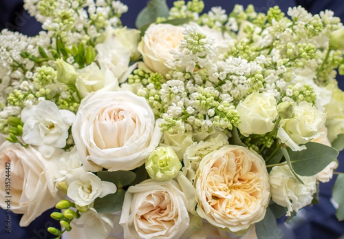 Flower composition. Macro photo. Wedding decor. A Beautiful bouquet of fresh spring flowers.