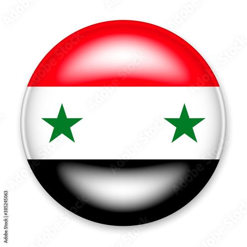 Free Download Flag of Syria in the form of a round button with a light glare and a shadow. The symbol of Independence Day, a souvenir, a button for switching the language on the site, an icon. - GFXLoad