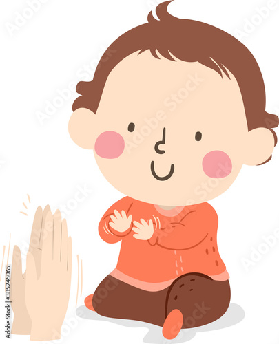 Kid Toddler Gesture Clapping Hands Illustration