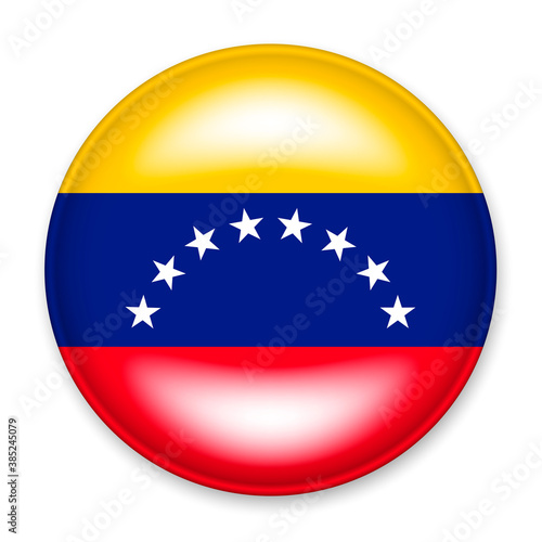 Flag of Venezuela in the form of a round button with a light glare and a shadow. Free Download Flag of Venezuela in the form of a round button with a light glare and a shadow. - GFXLoad