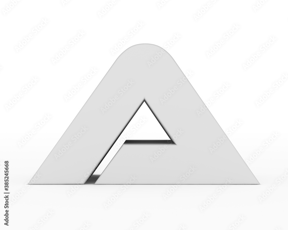 Letter A - white gray futuristic 3d font standing isolated on white background Letter A - white gray futuristic 3d font standing isolated on white background