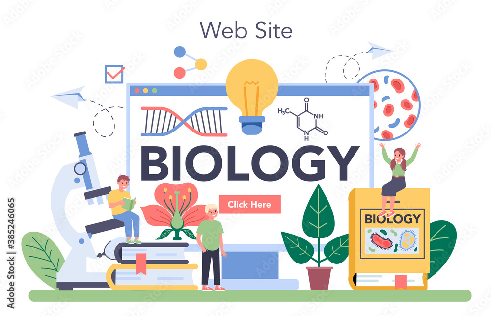 Biology school online service or platform. Scientist exploring human