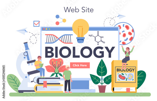 Biology school online service or platform. Scientist exploring human