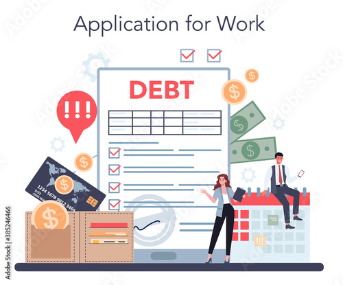 Debt collector online service or platform. Pursuing payment