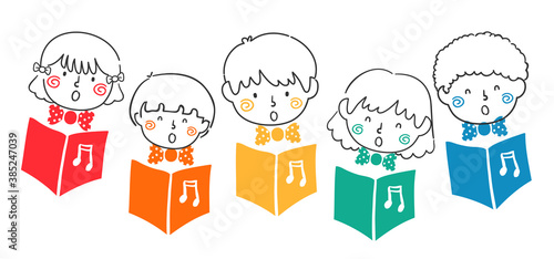 Doodle Kids Sing Choral Song Books Illustration
