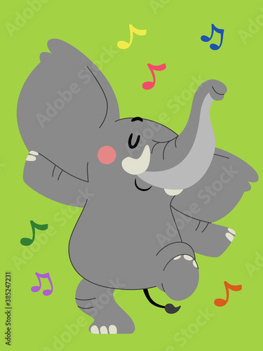 Elephant Animal Dance Illus...