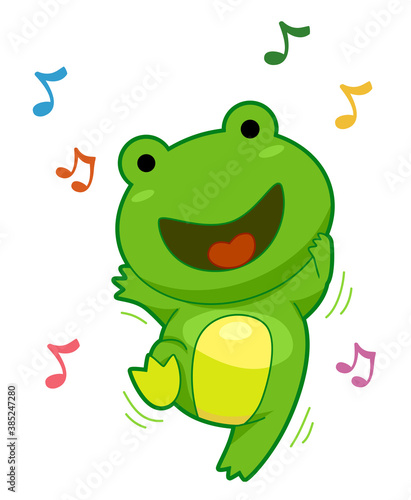 Frog Dance Music Notes Illu...