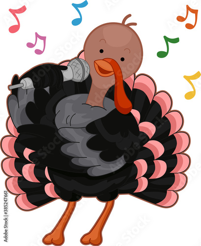 Turkey Sing Microphone Illu...