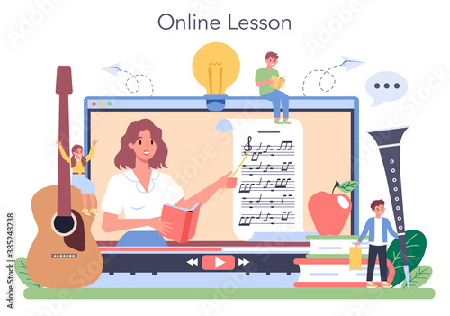 Music education course online service or platform. Young