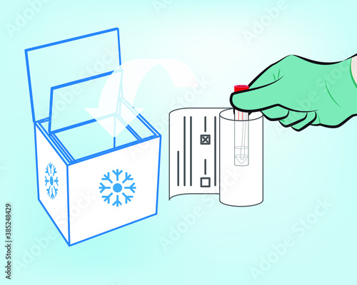 Step 9 : The specimen must be accompanied by the information sheet and transported in a refrigerated cooler by ice packs