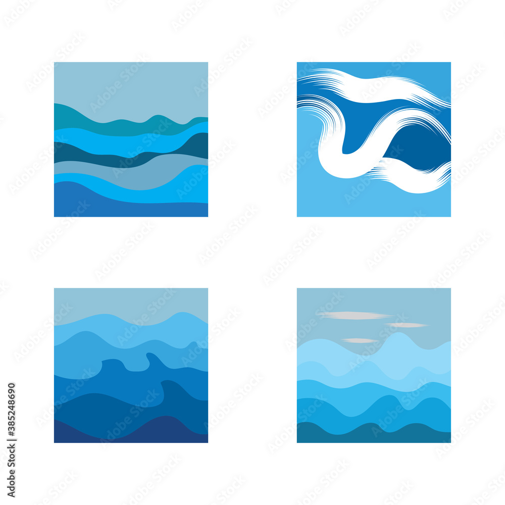 Set Abstract Water wave vector illustration design background