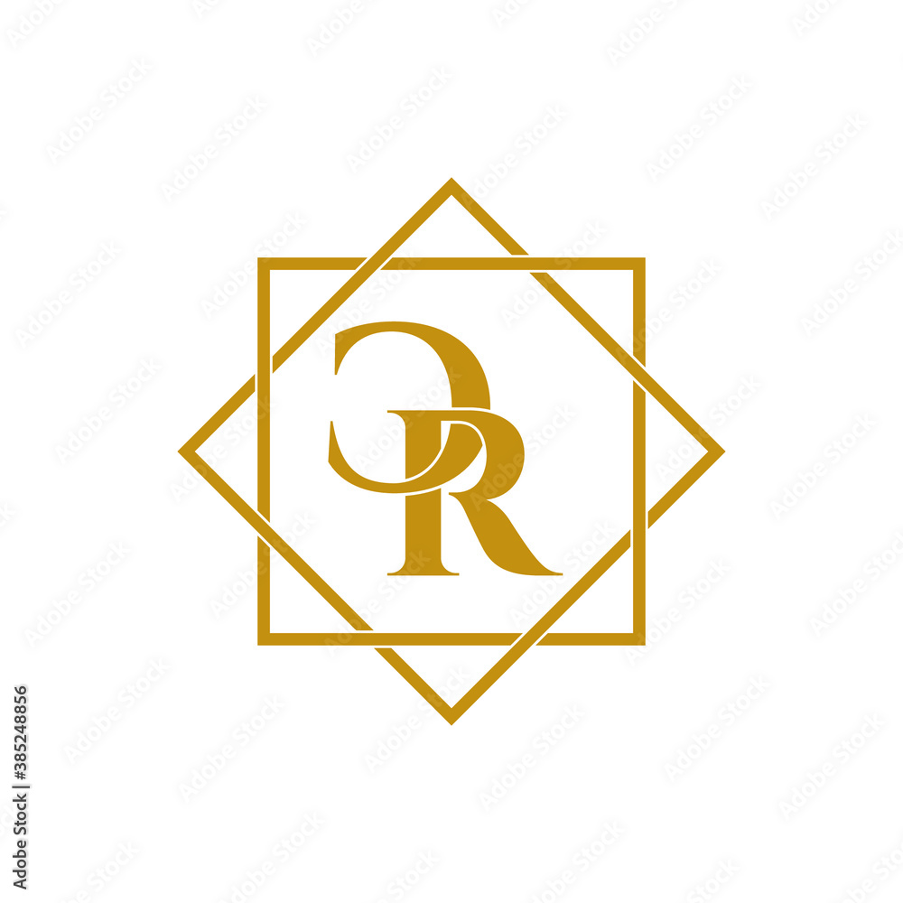 Letter CR luxury logo design vector