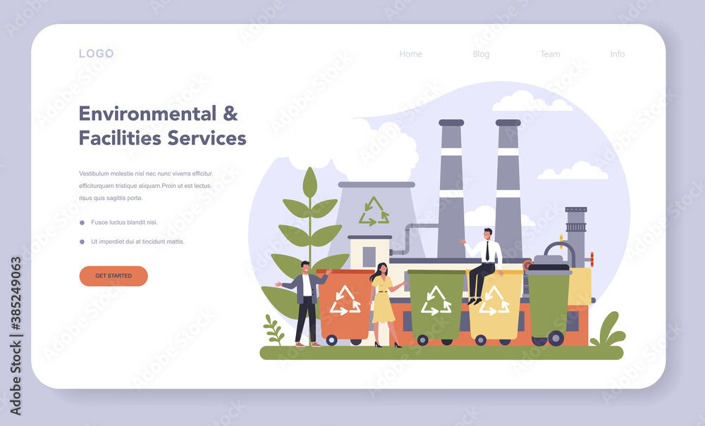 Commercial services and supplies sector of the economy web banner