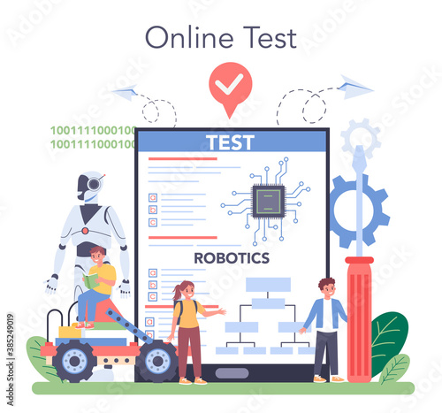 Robotics school subject online service or platform. Robot