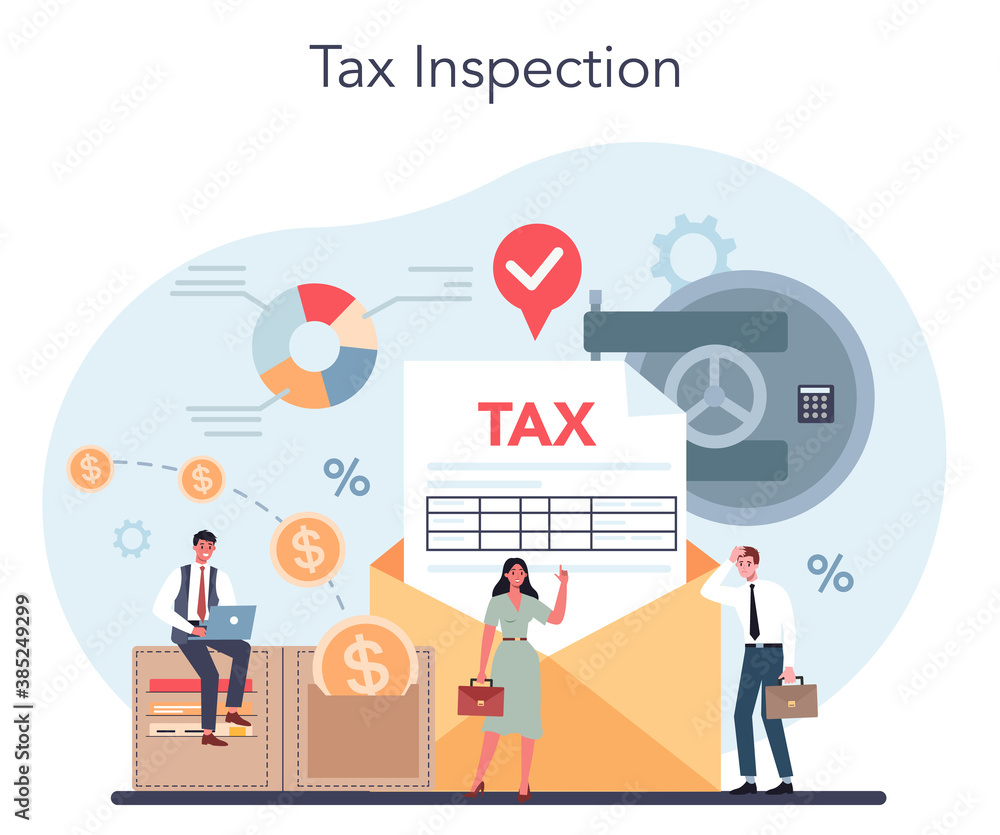Tax inspector concept. Idea of tax reporting and control. Financial