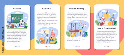 Physical education or school sport class mobile application banner