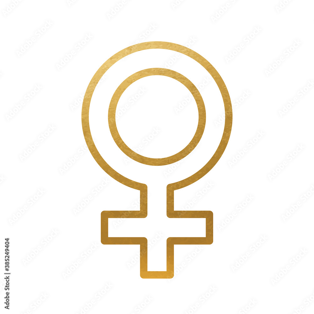 Golden Women Symbol. Female Sign. Vector Icon. Golden Women Symbol. Female Sign. Vector Icon.