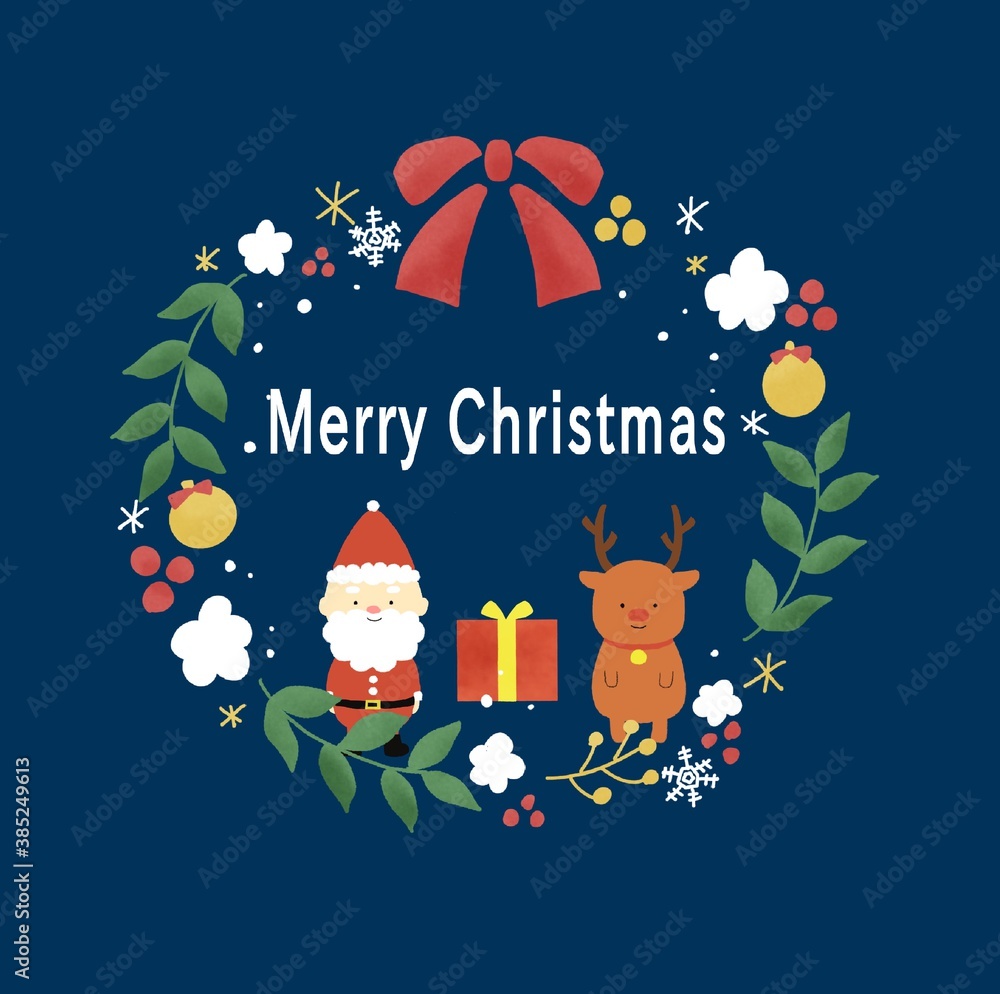 Fototapeta premium リースのクリスマスカード