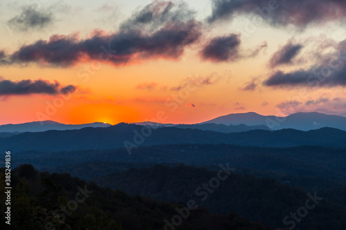 Amazing sunset over the mountains  Flat Rock  NC