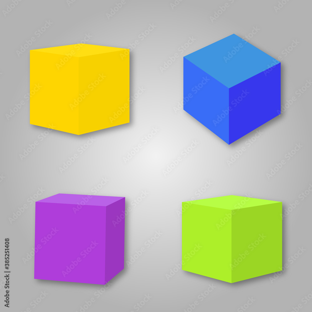 Fototapeta premium Vector color box pattern cube collection