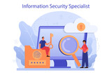 Cyber or web security specialist. Idea of digital data protection