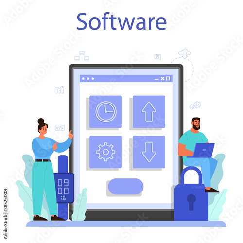 Internet of things online service or platform. Idea of cloud, technology