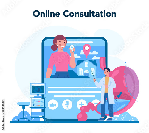 Gastroenterology doctor online service or platform. Idea