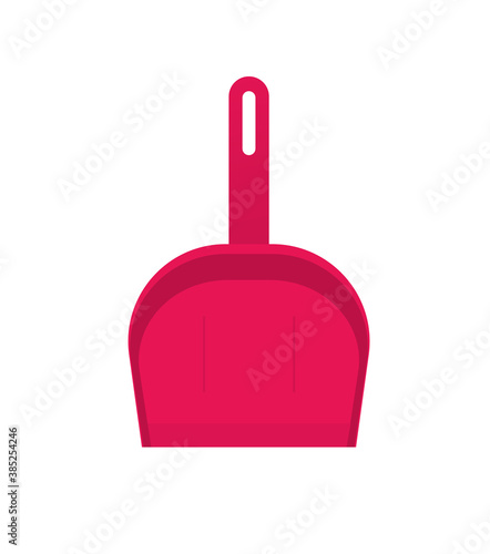 Dustpan shovel icon vector, dust pan cleaning spade flat cartoon isolated clipart
