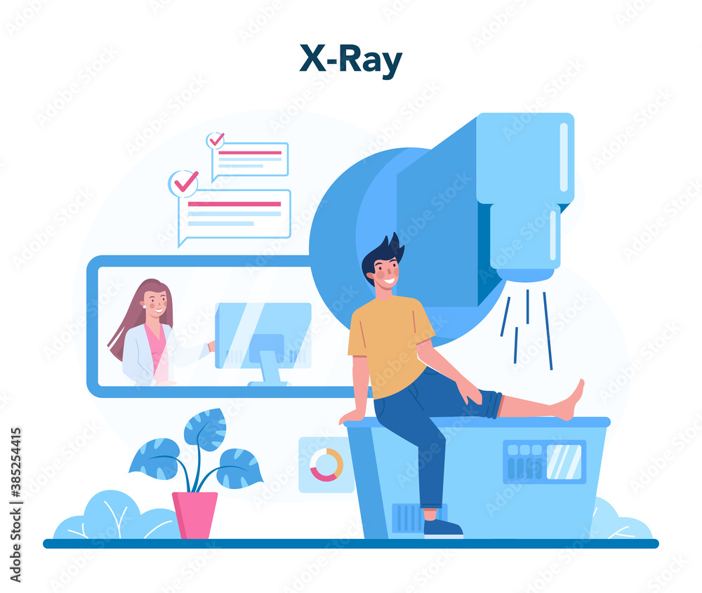 Radiologist concept. Doctor examing X-ray image of human Radiologist concept. Doctor examing X-ray image of human
