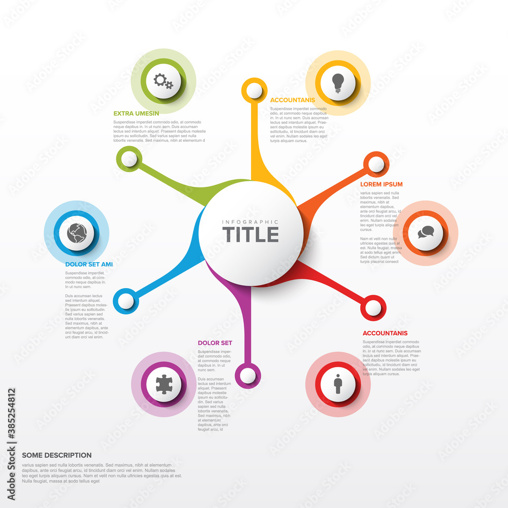 Multipurpose Infographic template with six elements Multipurpose Infographic template with six elements