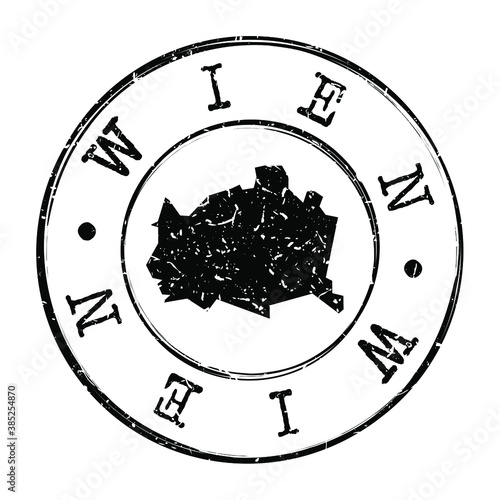 Photography Vienna, Austria Map Postmark