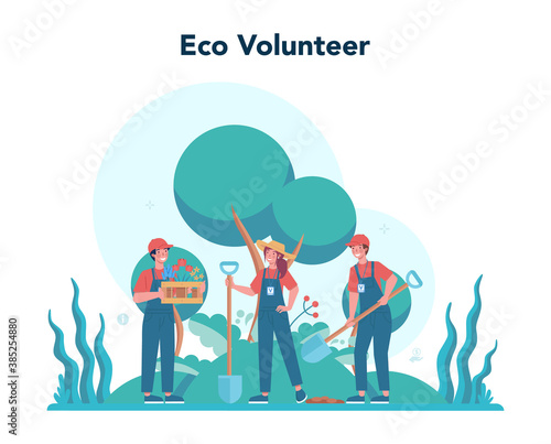 Volunteer. Charity community support ecology, take care