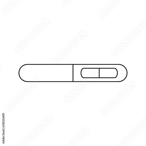 Not pregnant test line icon. Pregnancy test with negative result line symbol. Vector isolated on the white background