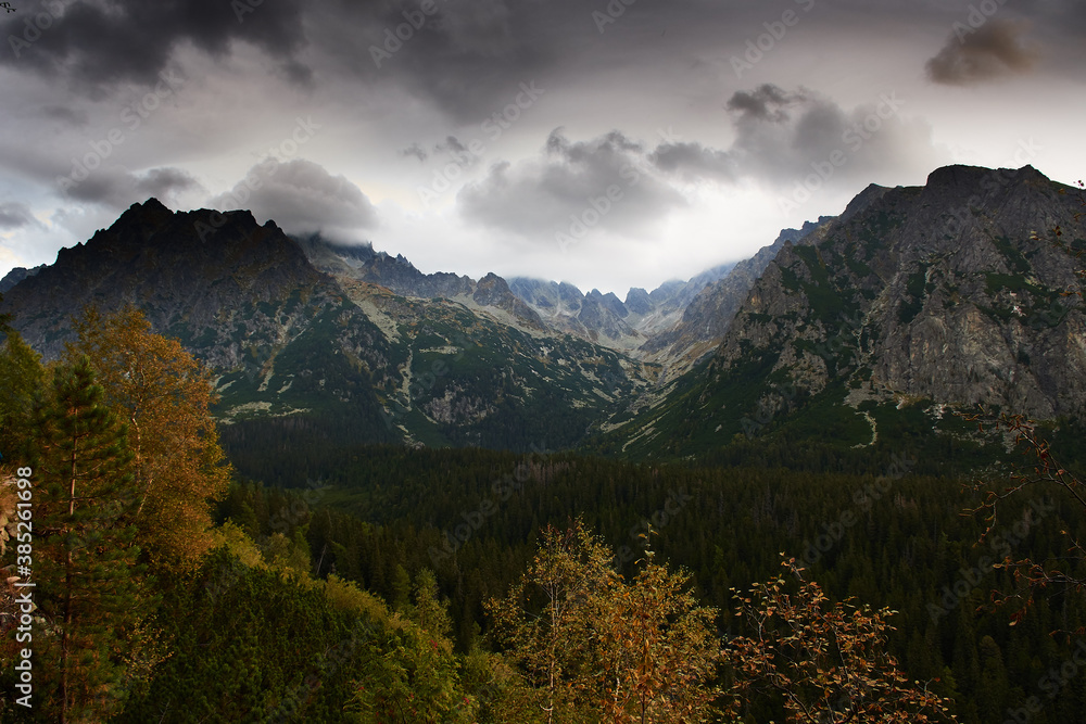 View on wild nature in amazing high Tatras, Slovakia, Europe