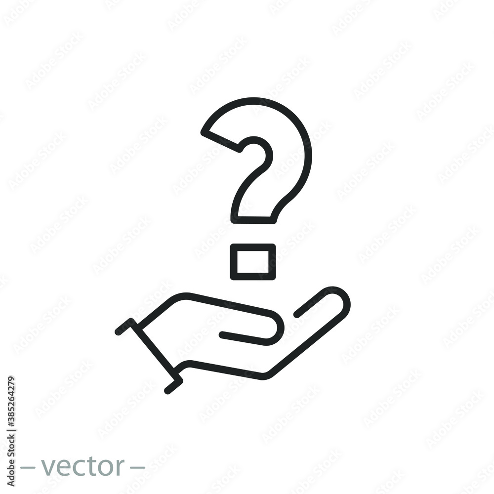 Question mark sign white icon with soft Royalty Free Vector