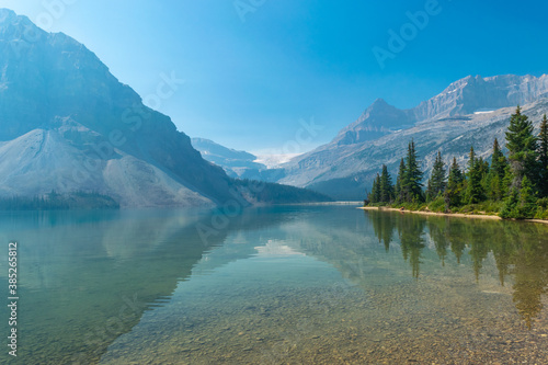 Bow lake in Banff national park