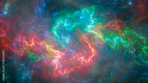 Fototapeta Naklejka Na Ścianę i Meble -  Colorful plasma swirl with stars in the bacground