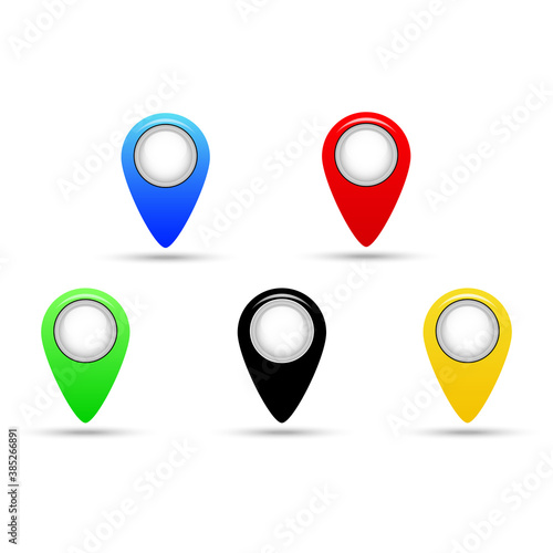 Free Download Set of icons location colored 3d. Vector EPS10 - GFXLoad