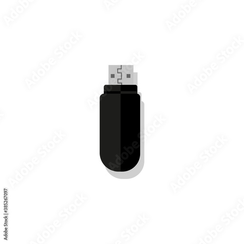 Flash drive icon black with shadow. Vector EPS10