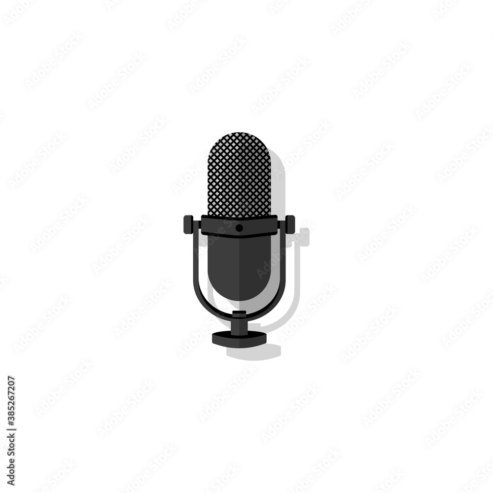 Microphone icon black-gray with shadow. Game. Studio. Vector EPS10 Microphone icon black-gray with shadow. Game. Studio. Vector EPS10