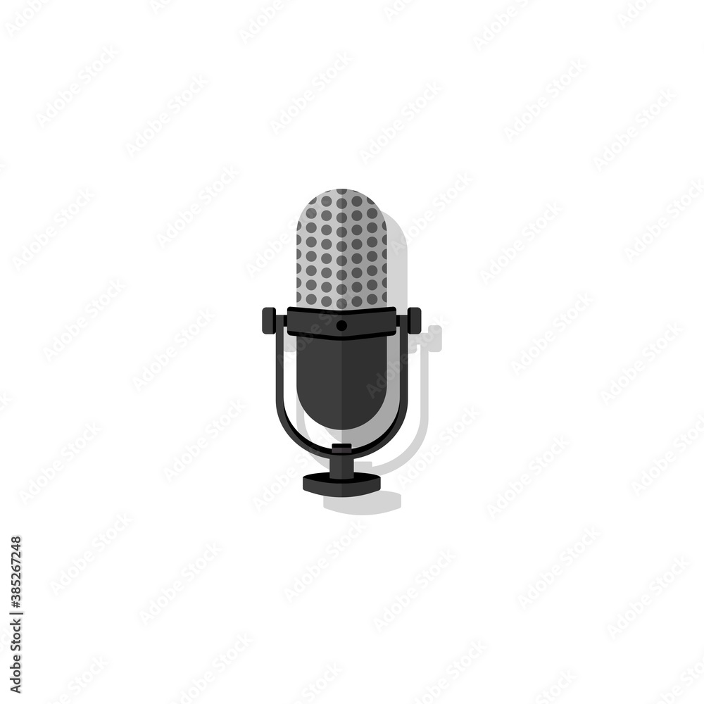 Microphone icon black-gray with shadow. Game. Studio. Vector EPS10 Microphone icon black-gray with shadow. Game. Studio. Vector EPS10