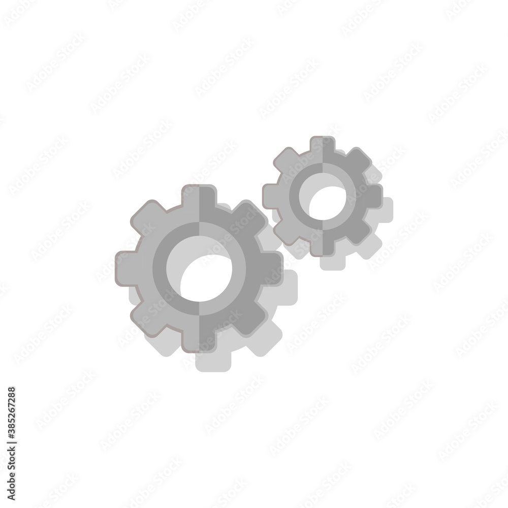 Settings icon black gray with shadow. Vector EPS10