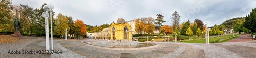 Panorama view of main colonnade in spa town Marianske Lazne (Marienbad) - Czech Republic - Europe