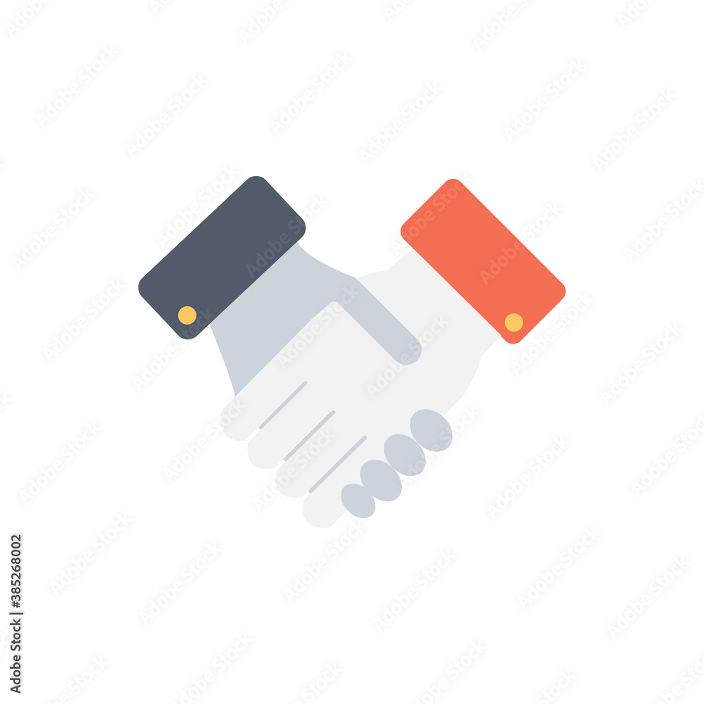 Colored handshake icon on a white background. Business icon. Partner. teamwork. Good deal. Vector EPS10