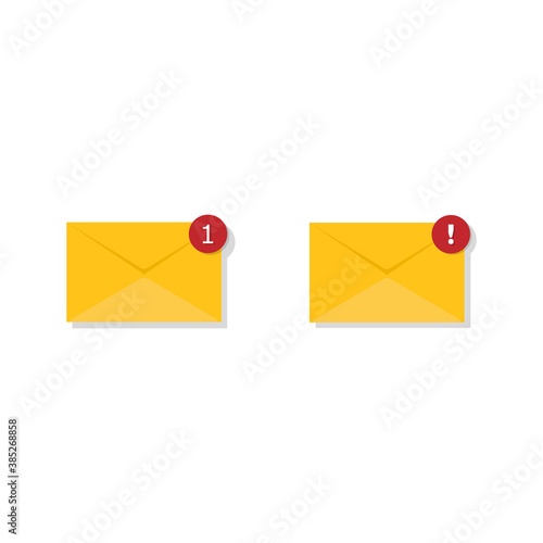 Email alert icons isolated on white background for business website. Vector EPS10