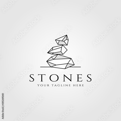 stone logo line art vector illustration design