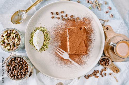 Tiramisu dessert with espresso