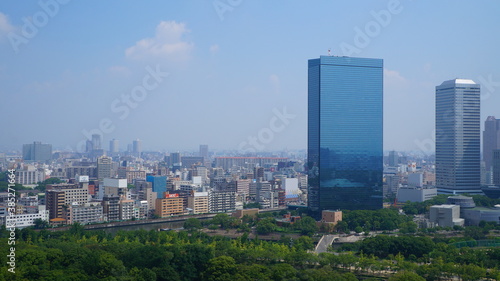 Osaka city aerial panorama view