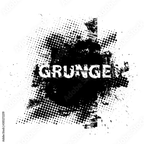 Splatter Paint Texture . Distress Grunge background . Scratch  Grain  Noise rectangle stamp . Black Spray Blot of Ink.Place illustration Over any Object to Create Grungy Effect .abstract vector